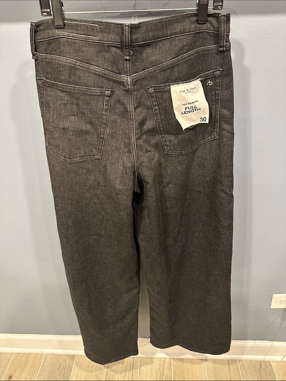 Rag & Bone Serena Full Length Wide Leg Jeans Washed Black ULTRA STRETCH Size 30 - Picture 4 of 8